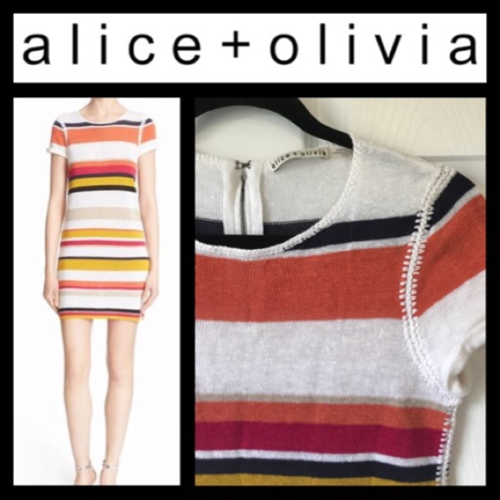 Alice + Olivia “Rozlyn” Striped Knit Dress